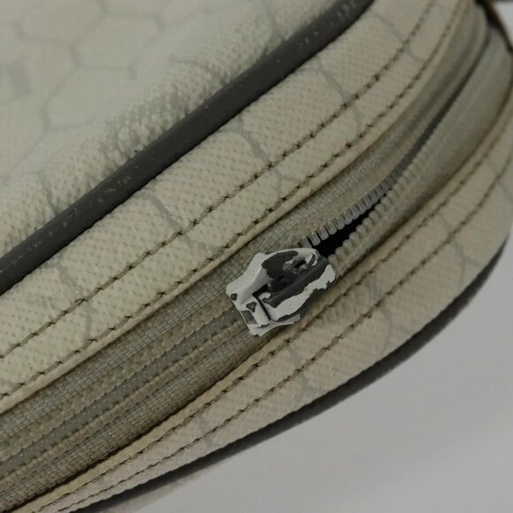 Christian Dior Honeycomb Canvas Shoulder Bag PVC White Gold Auth 141006 - Picture 7 of 16